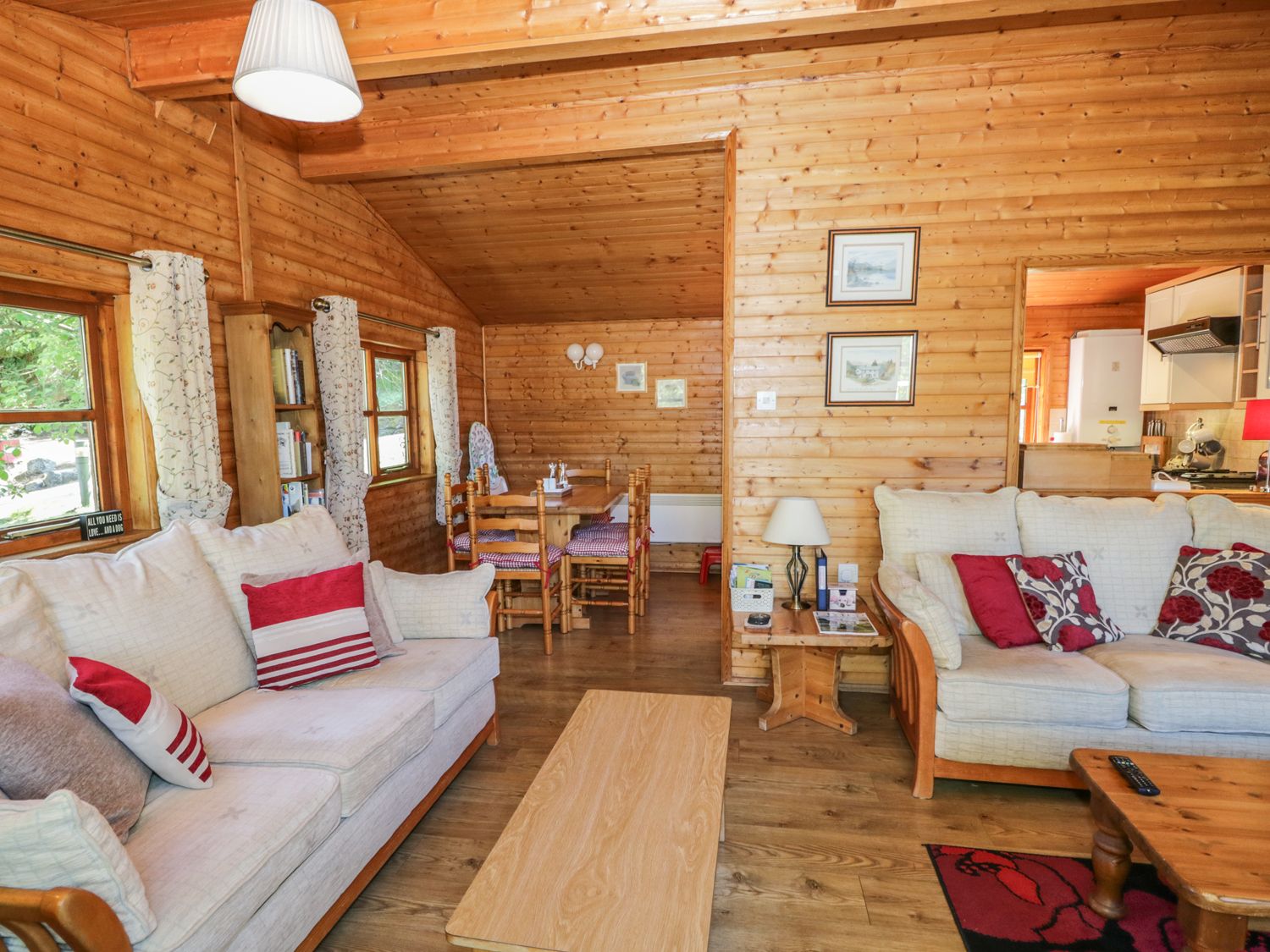 Open-plan living and dining area